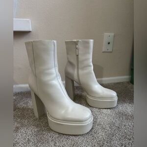 Zara platform booties heels cream size 41